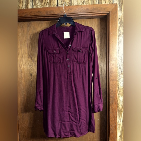 SO Dresses & Skirts - Purple flannel shirt dress. Size small.